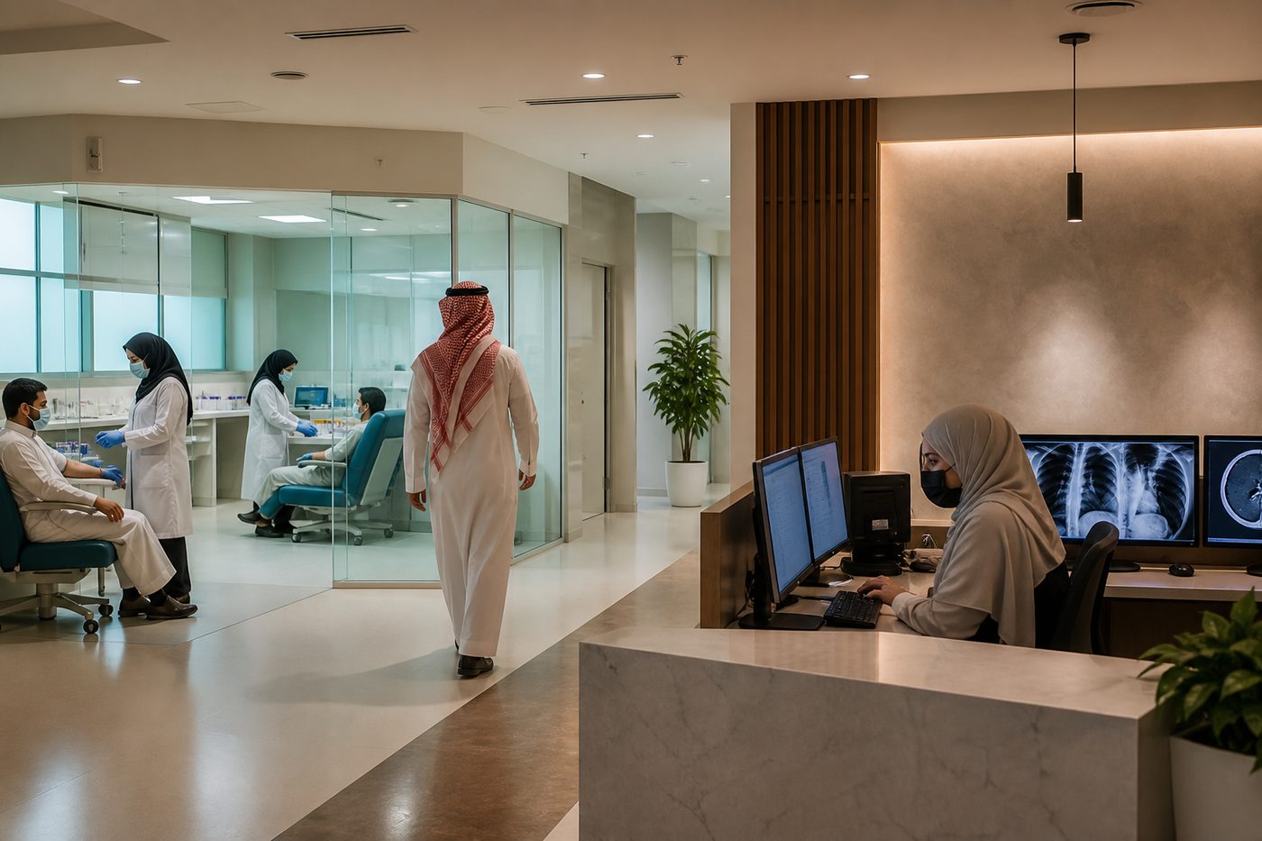 فحص الابتعاث في الرياض: أين تنجز التحاليل والأشعة والتقرير؟